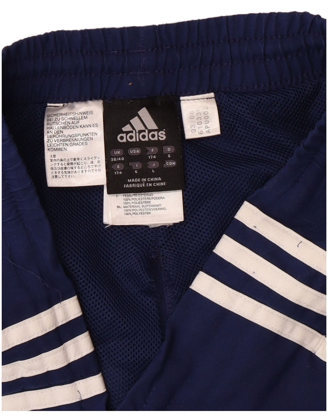Adidas Træningsdragtsbukser til mænd UK 38/40 Medium Navy Blue Polyester