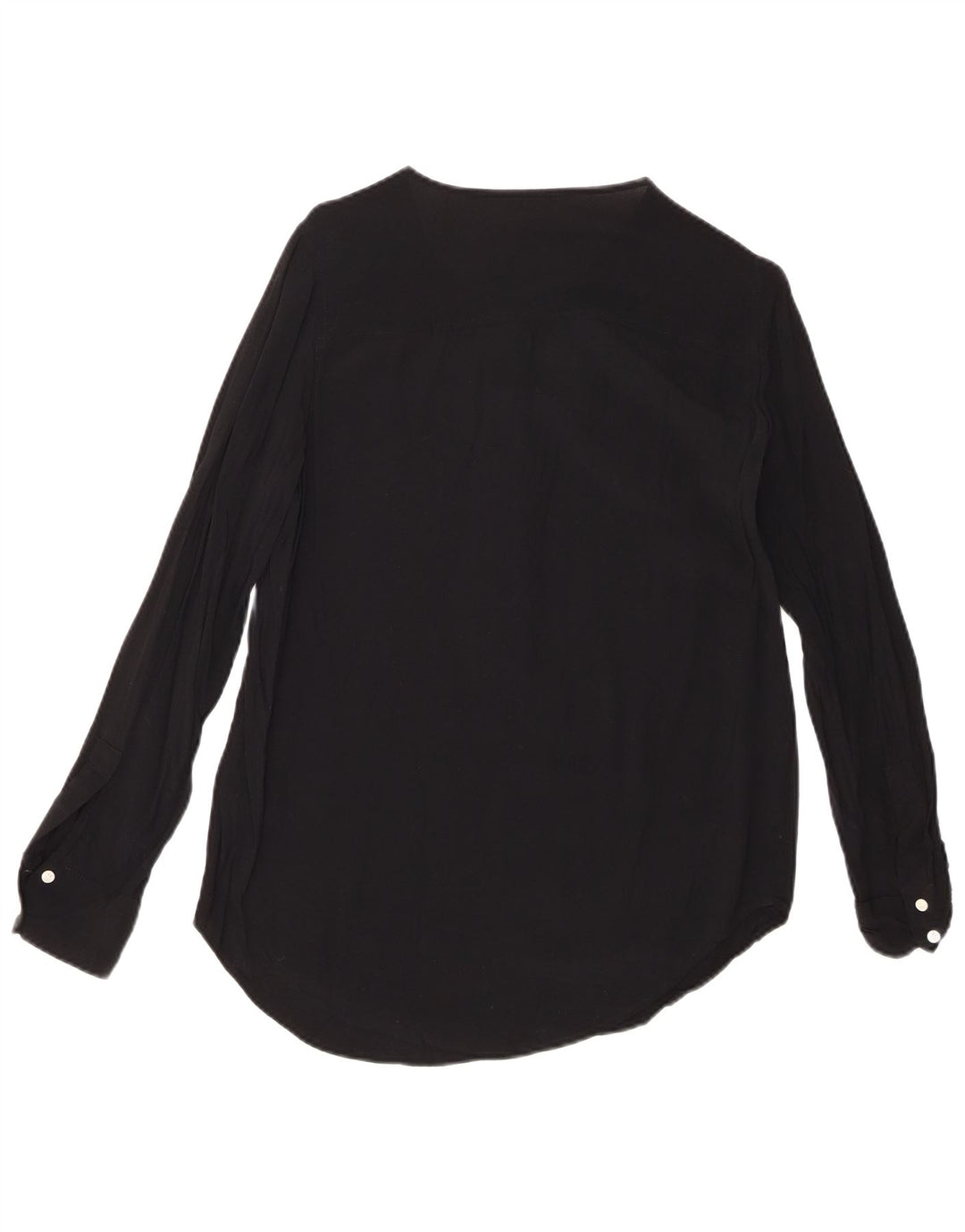 J. CREW Dame Langærmet Bluse Top UK 10 Small Black Viscose