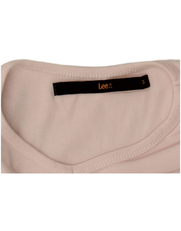 LEE Womens Crop T-Shirt Top UK 12 Medium Pink