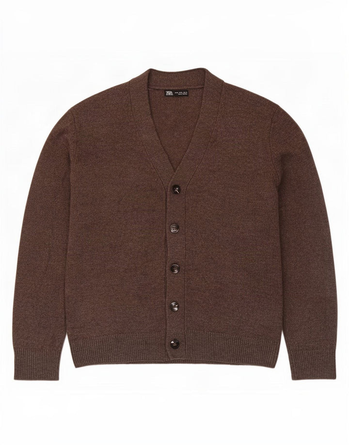 Zara Herre cardigan sweater Medium Brun