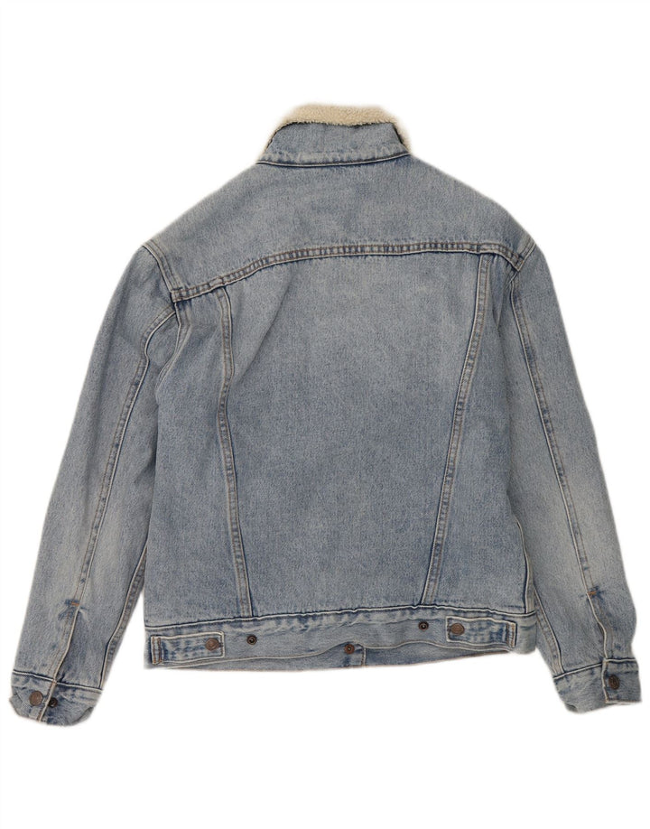 LEVI'S Womens Denim Sherpa Jacket UK 6 XS Blue