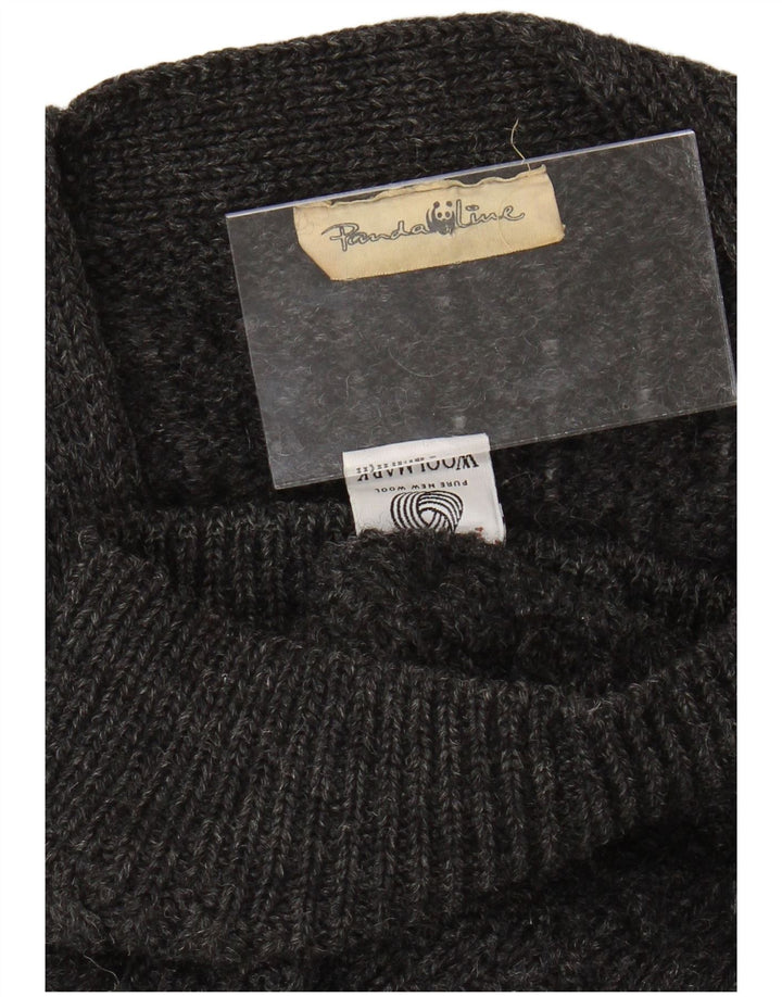 VINTAGE Herre cardigan sweater Medium Grey New Wool