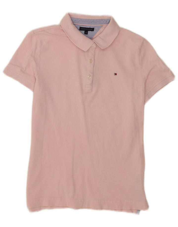 Tommy Hilfiger Dame Polo Shirt UK 12 Medium Pink Bomuld