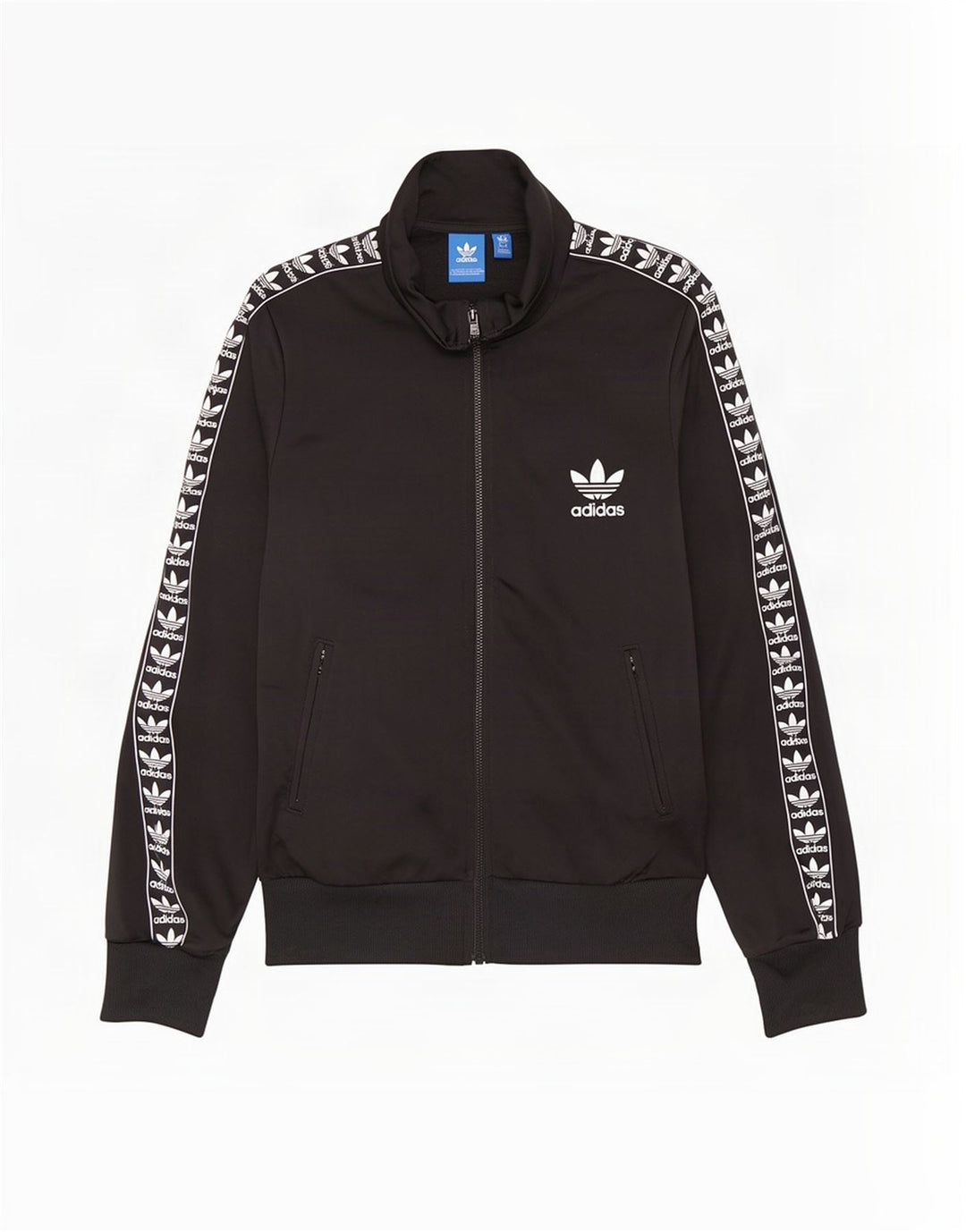 Adidas Dame Grafisk Træningsdragt Top Jacket UK 10 Lille Sort Polyester