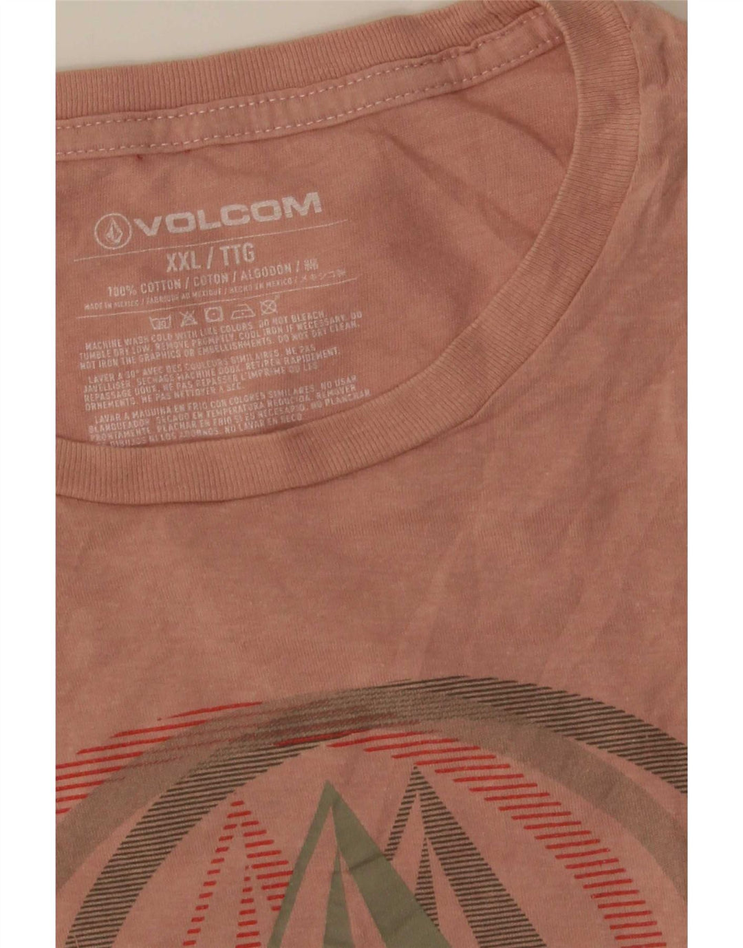 Volcom Herre Grafisk T-Shirt Top 2XL Pink Bomuld