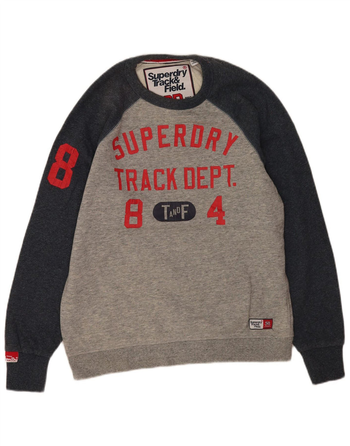 Superdry Grafisk Sweatshirt-trøje til mænd mellemgrå Colourblock Bomuld