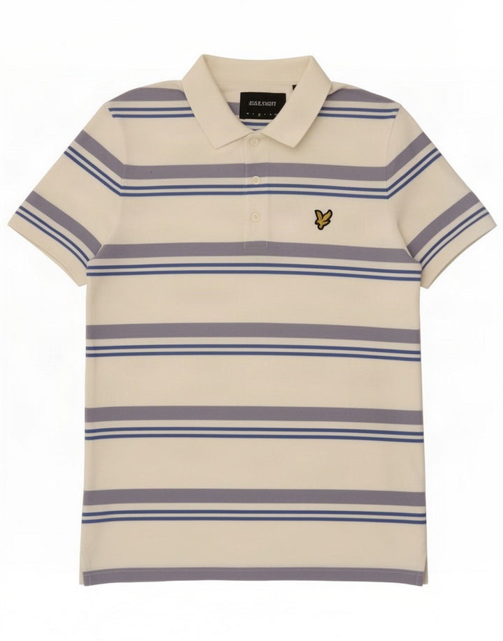 Lyle & Scott Poloshirt til mænd mellem hvid stribet bomuld