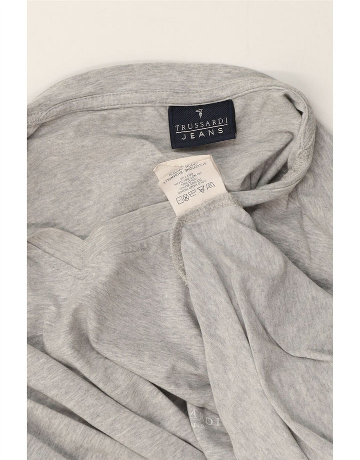 Trussardi Jeans Herre Top Langærmet Medium Grey Flecked Bomuld
