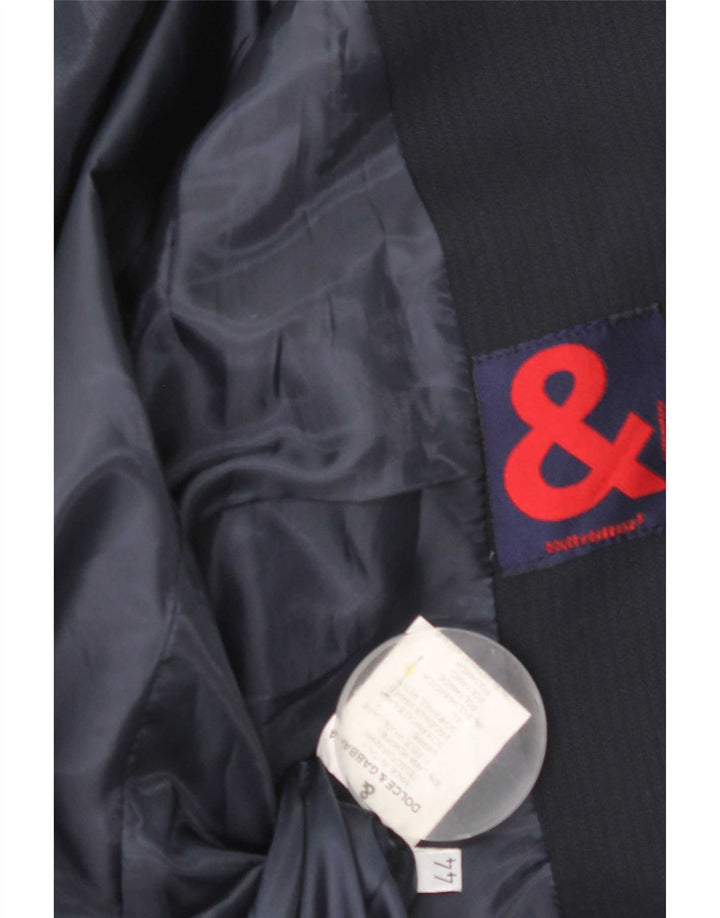 Dolce & Gabbana Dame 3-knaps blazerjakke IT 44 Medium Marineblå