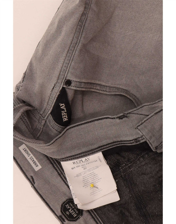 Replay Herre Anbass Denim Shorts W32 Medium Grå Bomuld