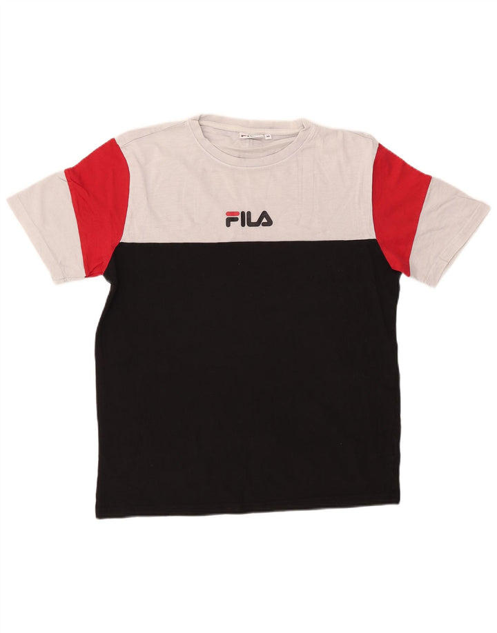 Fila Herre T-Shirt Top Medium Sort Colourblock