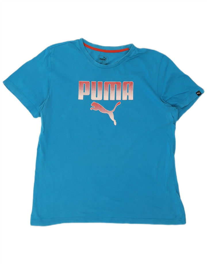 Puma Herre Grafisk T-Shirt Top Stor Blå