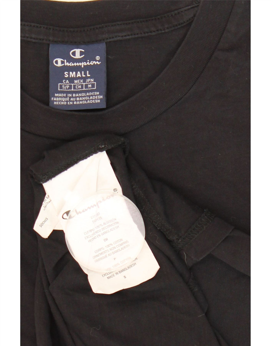 Champion herre T-shirt top lille sort bomuld