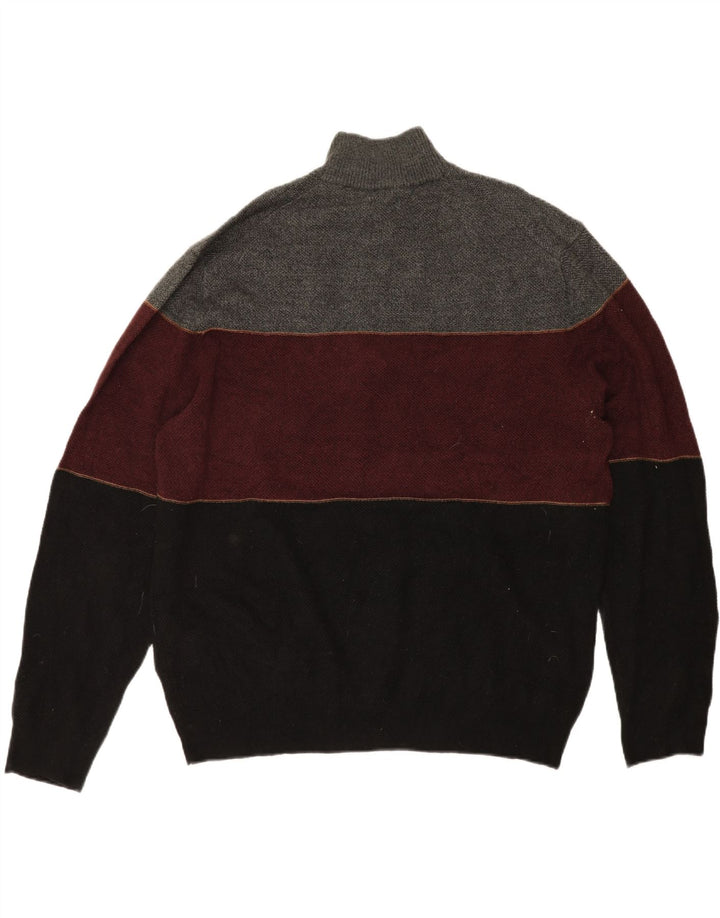 DOCKERS Mens Zip Neck Jumper Sweater 2XL Multicoloured Colourblock Acrylic Vintage Dockers and Second-Hand Dockers from Messina Hembry 