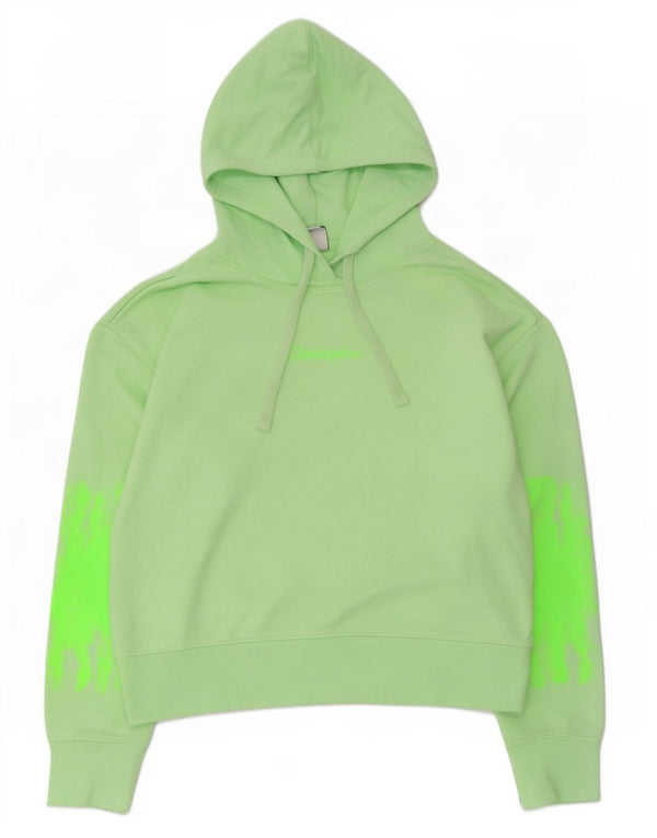 Champion Dame Grafisk Hoodie Jumper UK 18 XL Grøn