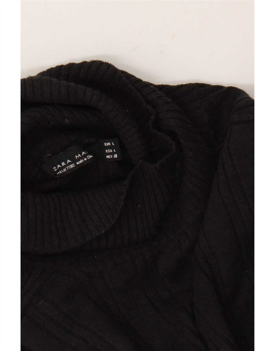 Zara Herre Rullehalstrøje Sweater Large Sort