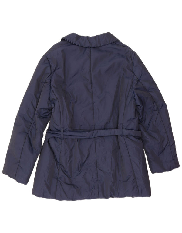 Max & Co. Kort dobbeltradet trenchcoat til kvinder IT 46 Large Navy Blue