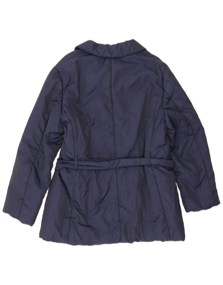 Max & Co. Kort dobbeltradet trenchcoat til kvinder IT 46 Large Navy Blue
