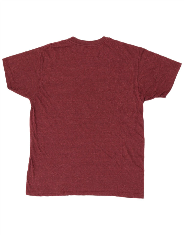 Hurley Herre T-Shirt Top Stor Burgundy Flecked Polyester