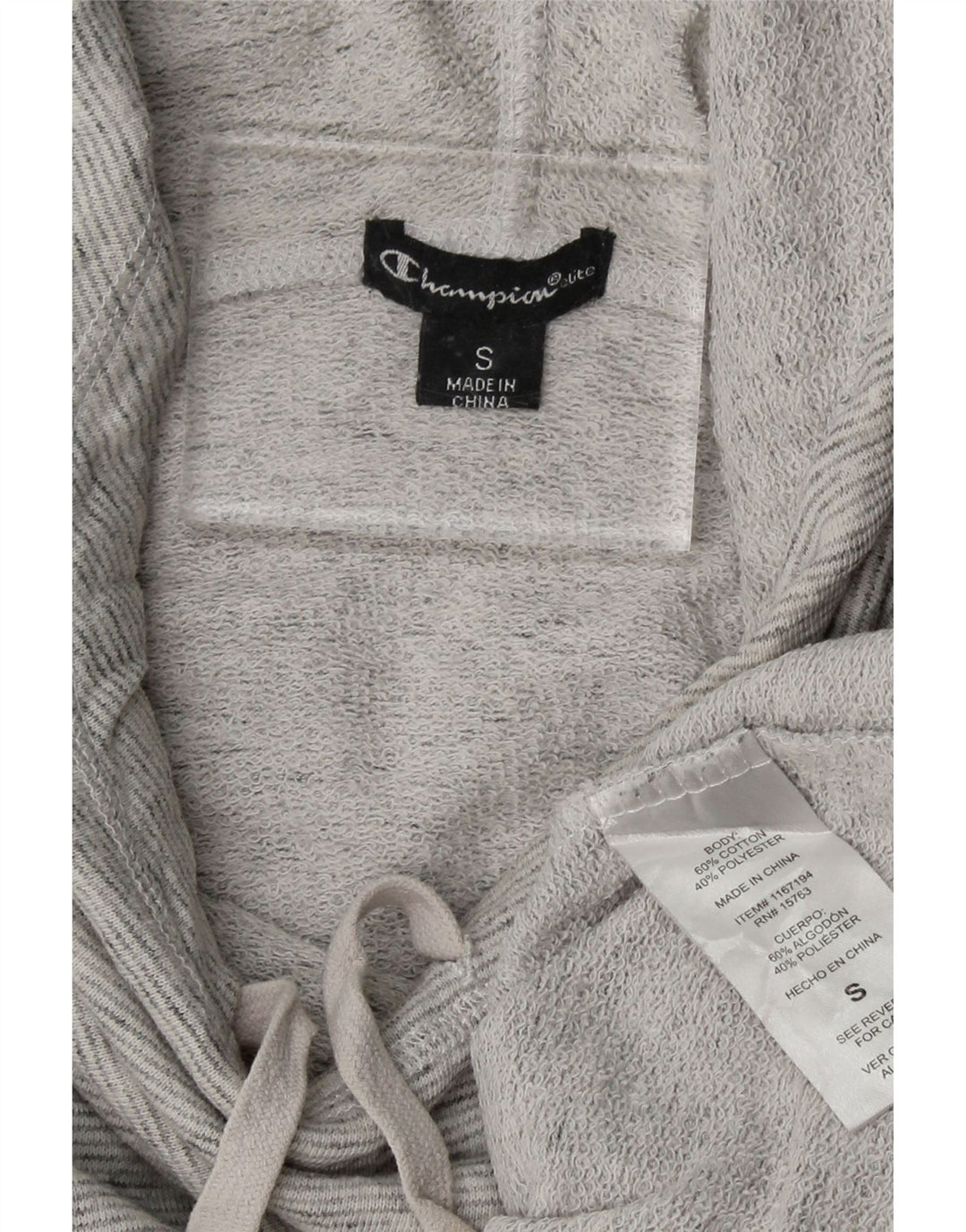 CHAMPION Womens Oversized Hoodie Jumper UK 10 Small Grey Cotton Vintage Champion and Second-Hand Champion from Messina Hembry 