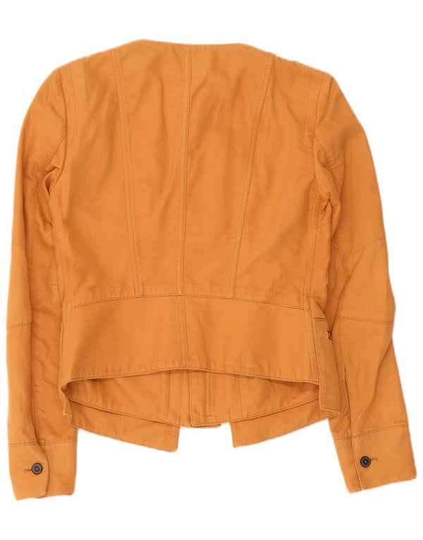 Zara Womens Crop Utility Jacket UK 6 XS Beige Bomuld