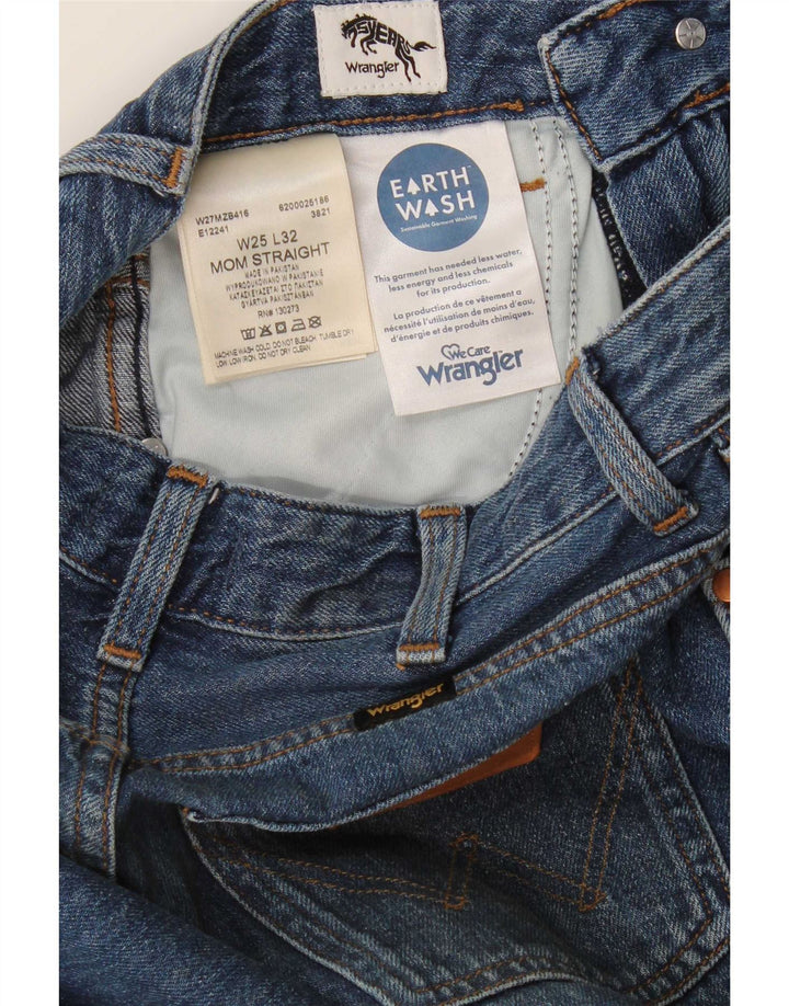Wrangler Dame Mom Straight Jeans W25 L32 Blå Bomuld