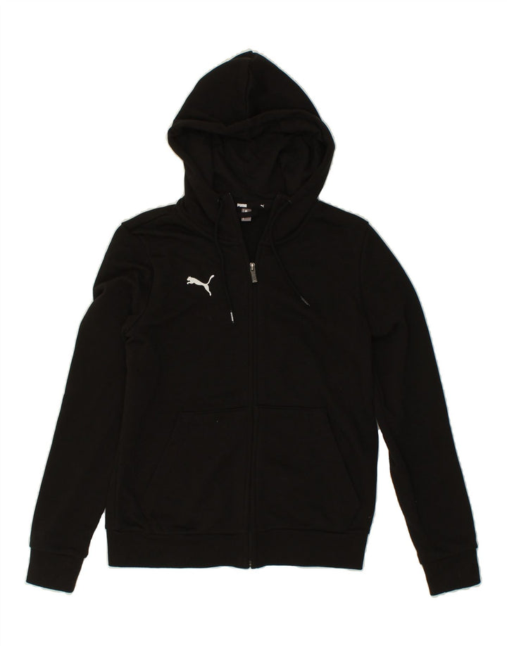 PUMA Womens Zip Hoodie Sweater UK 14 Medium Black Cotton Vintage Puma and Second-Hand Puma from Messina Hembry 
