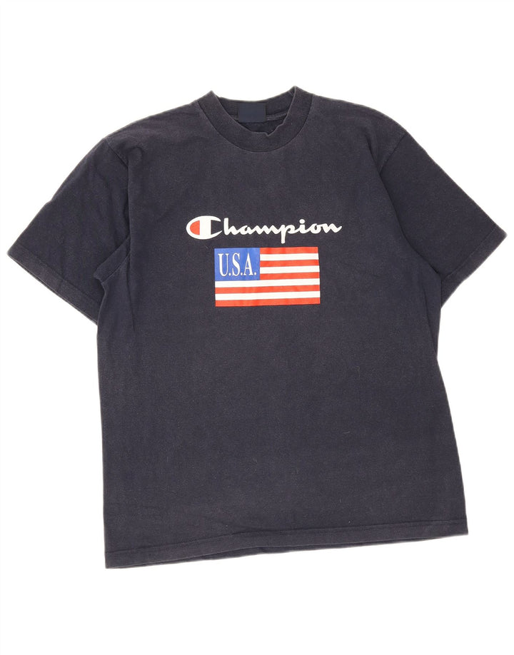 Champion Herre grafisk T-shirt Top Medium Navy Blue