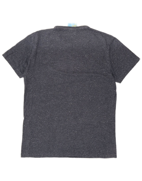 SUPERDRY Herre grafisk T-shirt Top Medium Marineblå Flecked Bomuld