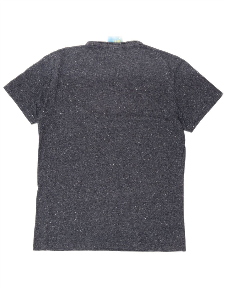 SUPERDRY Herre grafisk T-shirt Top Medium Marineblå Flecked Bomuld