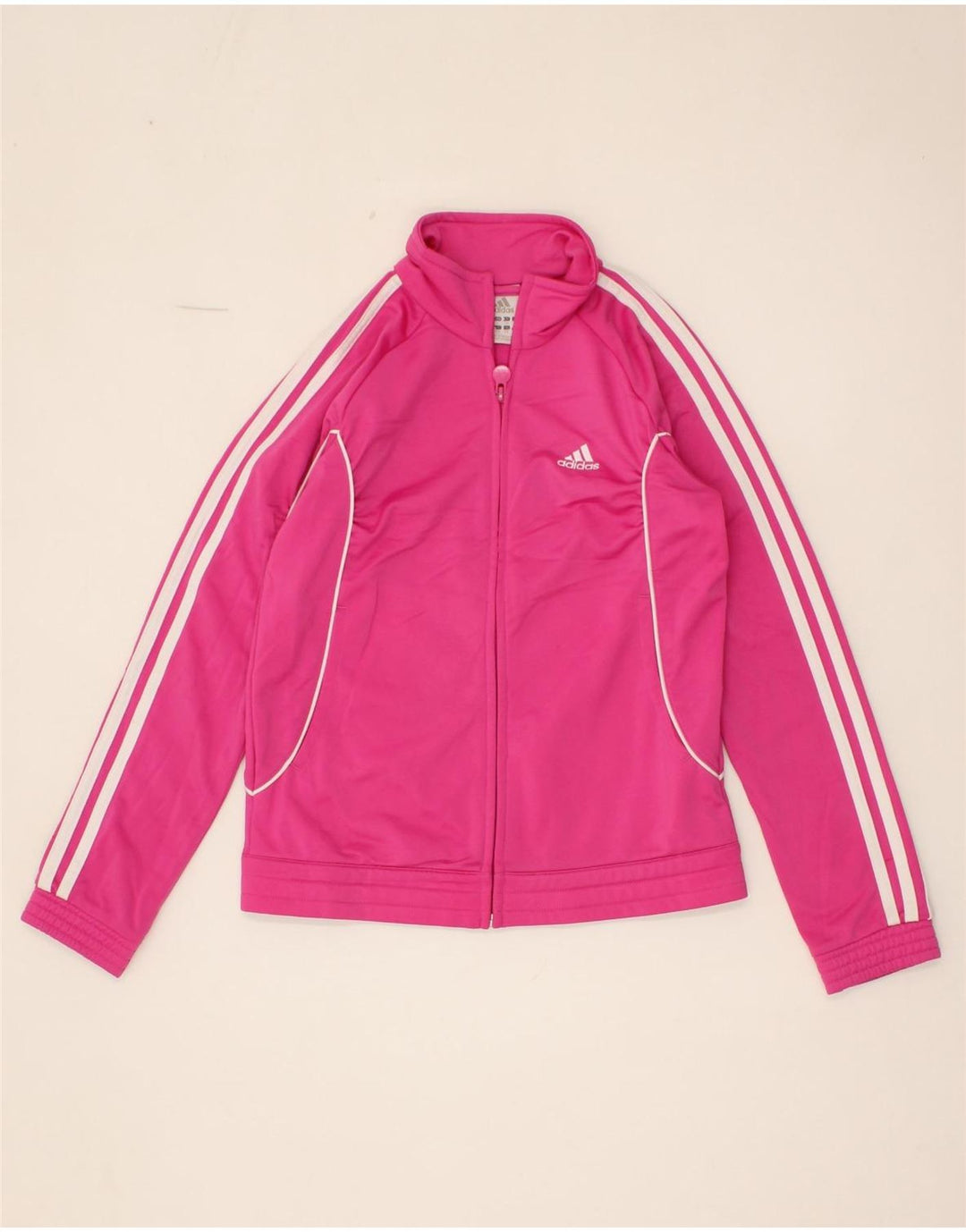 ADIDAS Girls Tracksuit Top Jacket 11-12 Years Pink Polyester Vintage Adidas and Second-Hand Adidas from Messina Hembry 