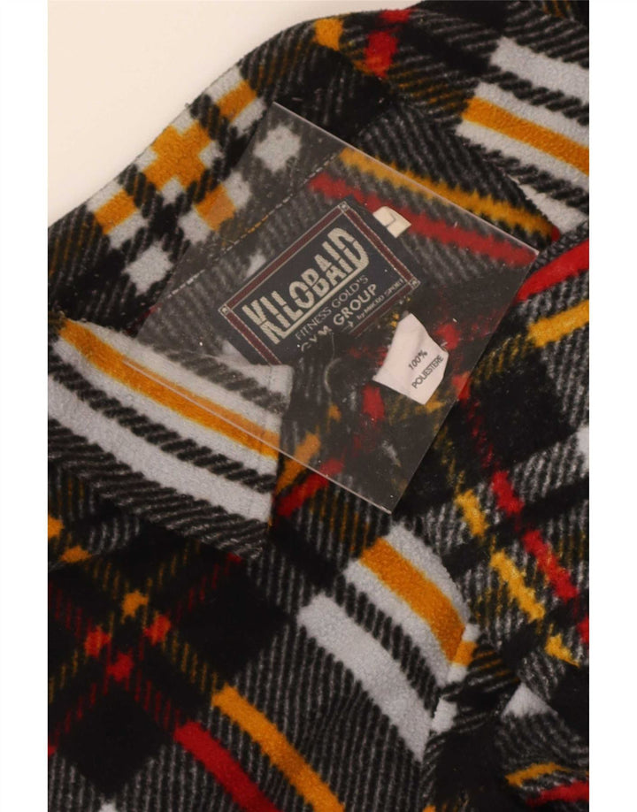 Vintage fleeceskjorte til mænd Stor flerfarvet plaid polyester
