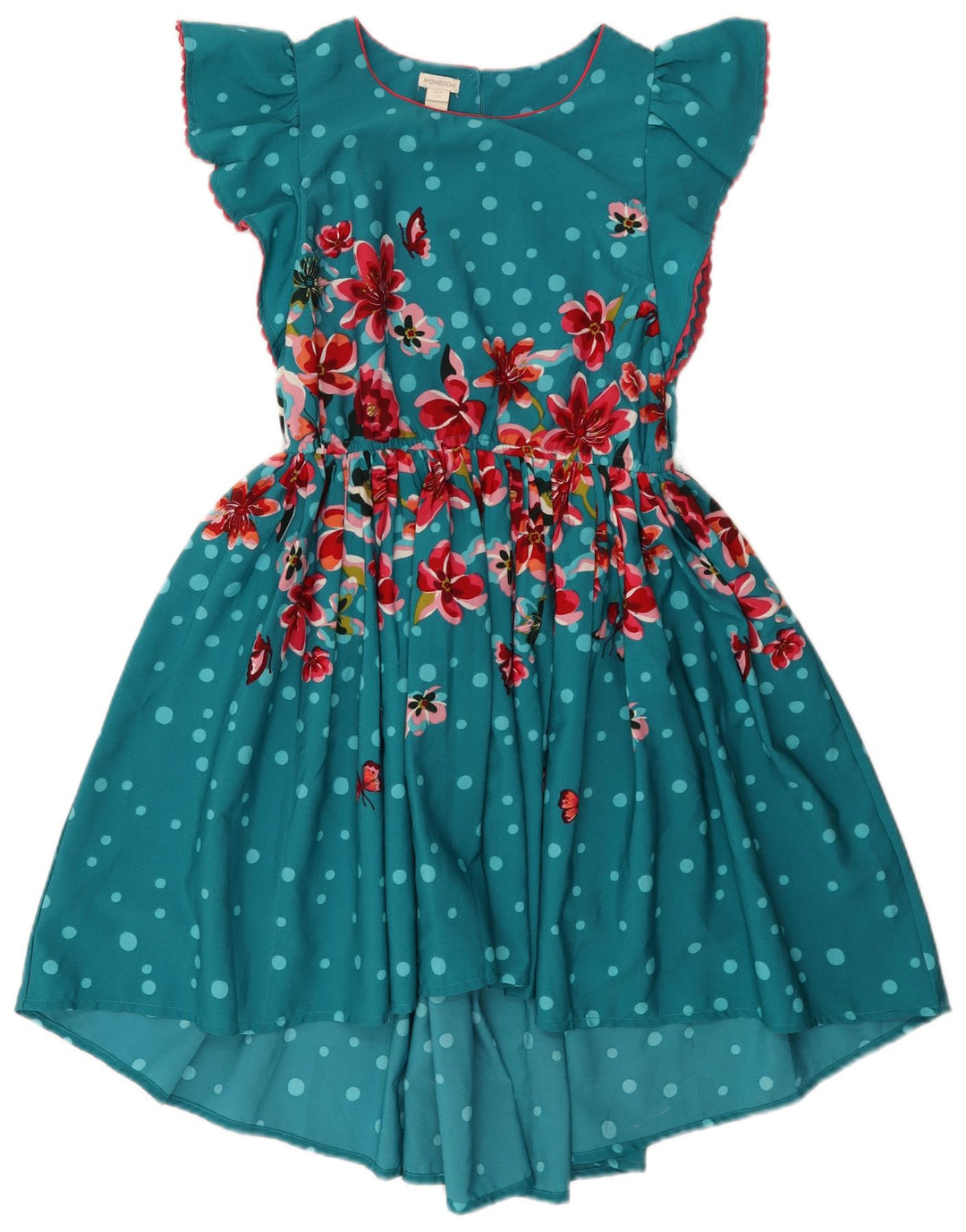 Monsoon Girls A-Line Kjole 12-13 år Blue Floral Polyester