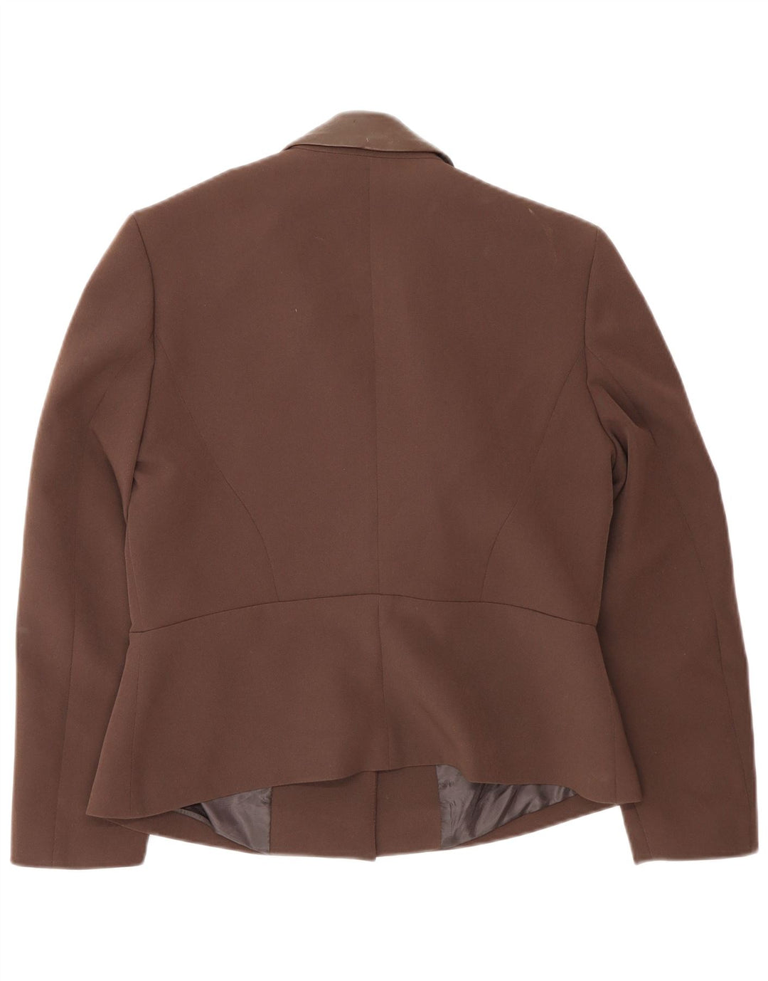 Vintage Dame Blazer Jacket IT 46 Large Brown Colourblock Polyester