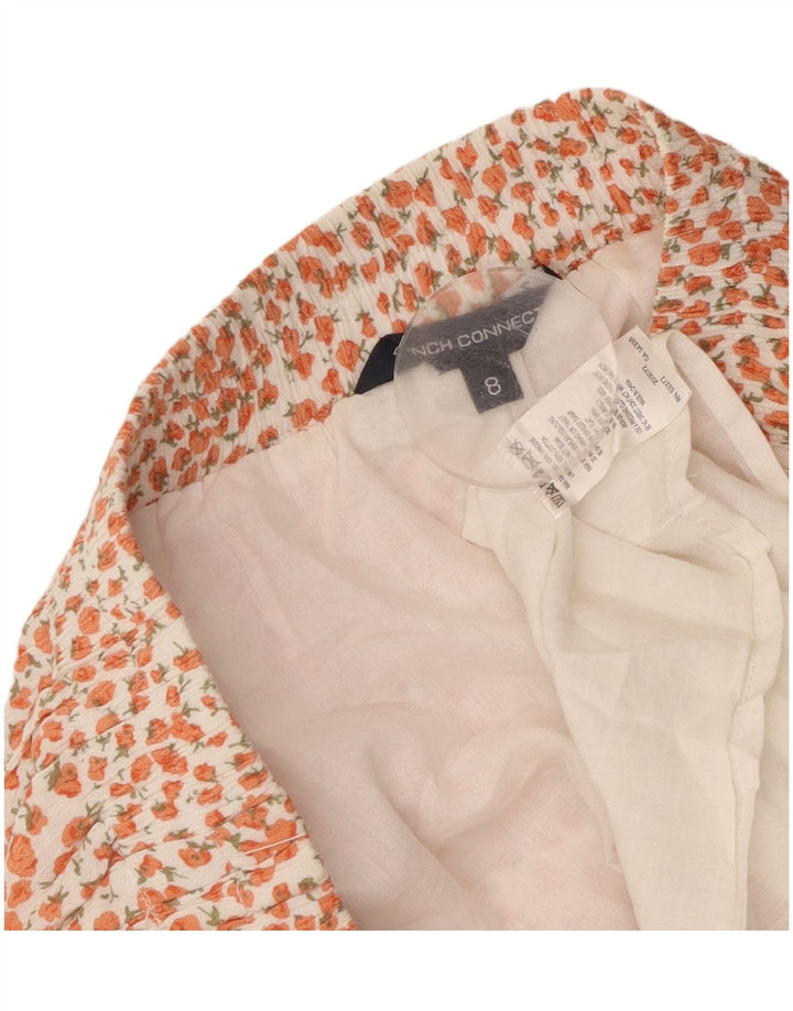 FRANSK FORBINDELSE Dame A-Line nederdel US 8 Medium W30 Orange Floral