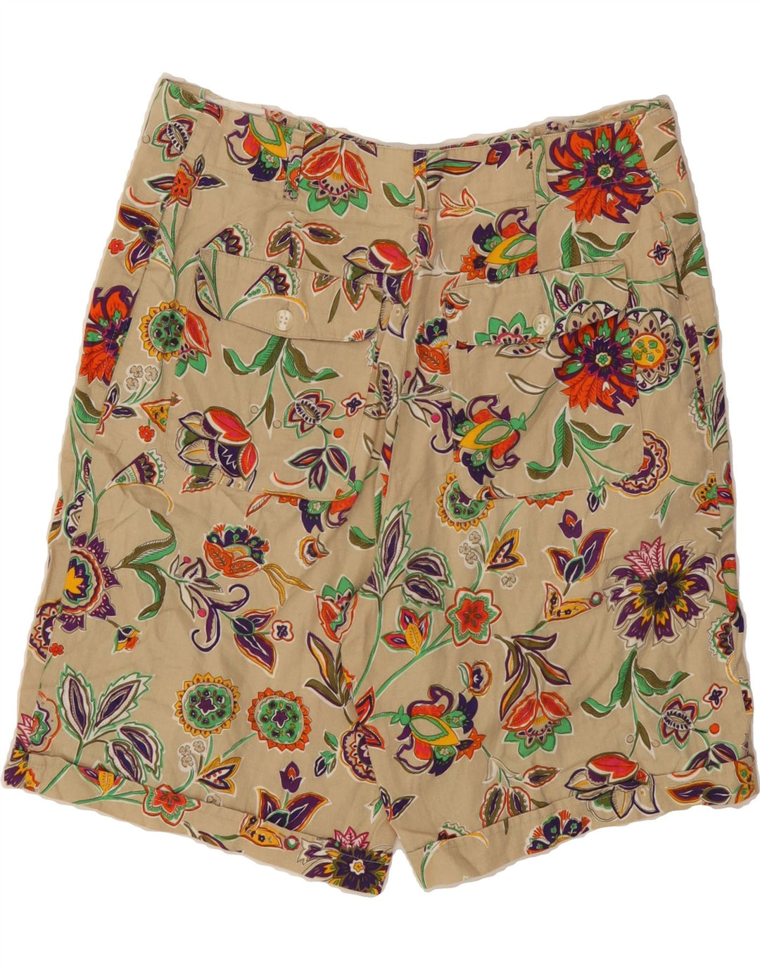 IZOD Womens Chino Shorts US 8 Medium W34 Beige Floral Cotton Vintage Izod and Second-Hand Izod from Messina Hembry 