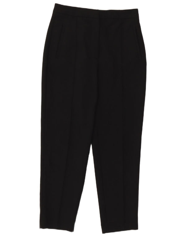Zara Womens Tapered Cropped Trousers Medium W28 L23 Sort Polyester