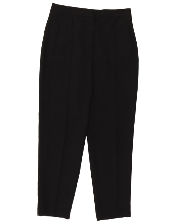Zara Womens Tapered Cropped Trousers Medium W28 L23 Sort Polyester