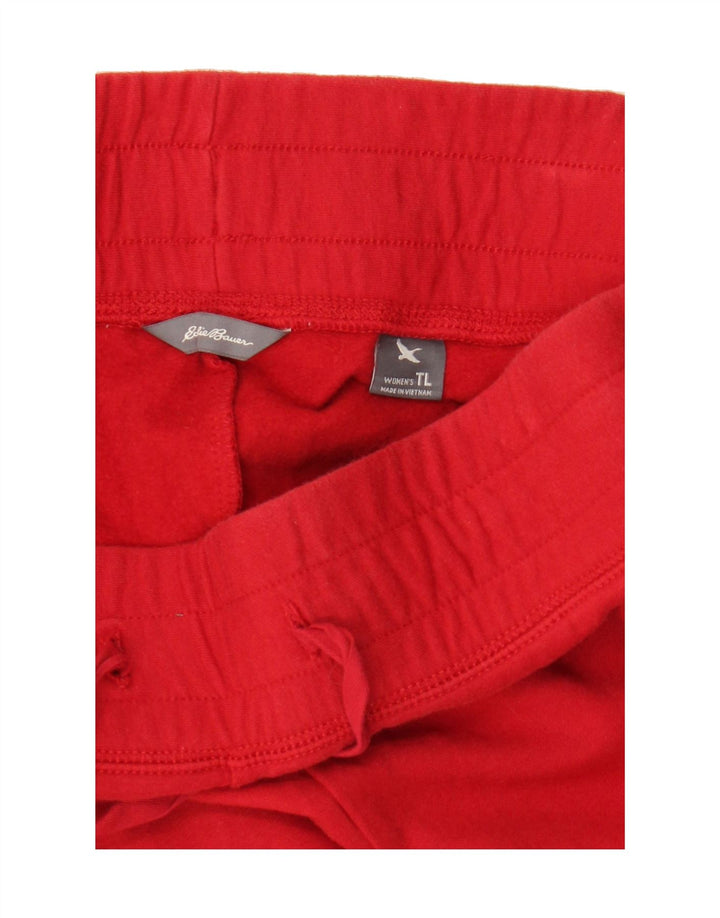 EDDIE BAUER Womens Tracksuit Trousers UK 16 Large  Red Cotton Vintage Eddie Bauer and Second-Hand Eddie Bauer from Messina Hembry 
