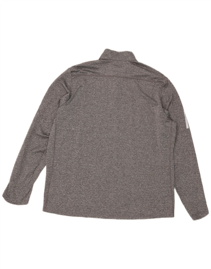 Adidas Herre Aeroready Zip Neck Pullover Træningsdragt Top XL Grå Flecked