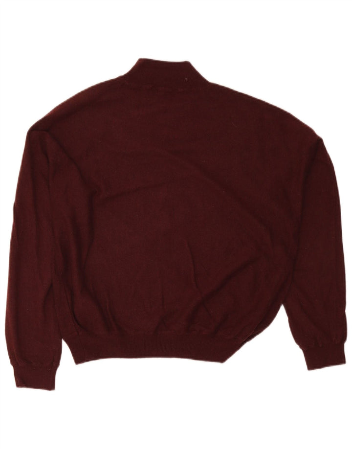 Zara Dame Oversized Turtle Neck Jumper Sweater UK 14 Medium Burgundy