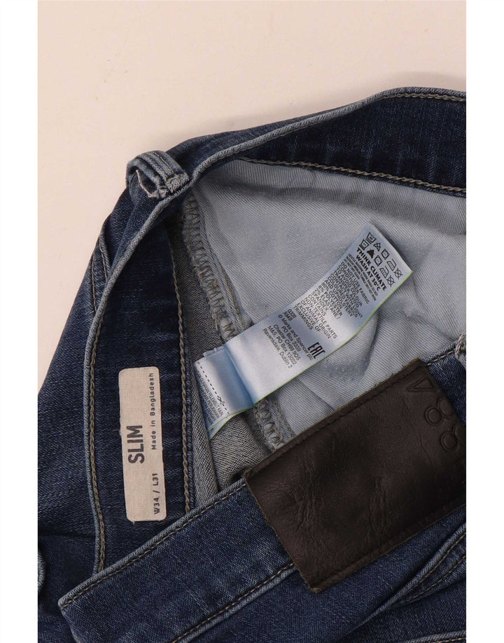 Marks & Spencer Herre Slim Jeans W34 L31 Blå Bomuld