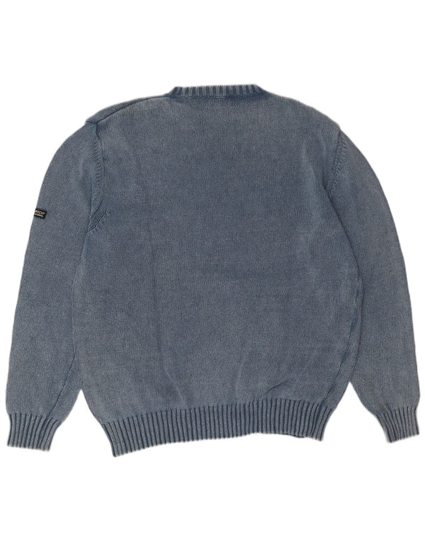 Woolrich Herre grafisk rund hals sweater XL blå bomuld