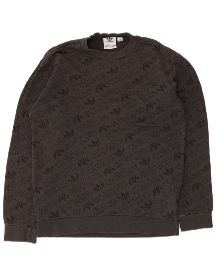 Adidas grafisk sweatshirt til mænd, lille grå bomuld