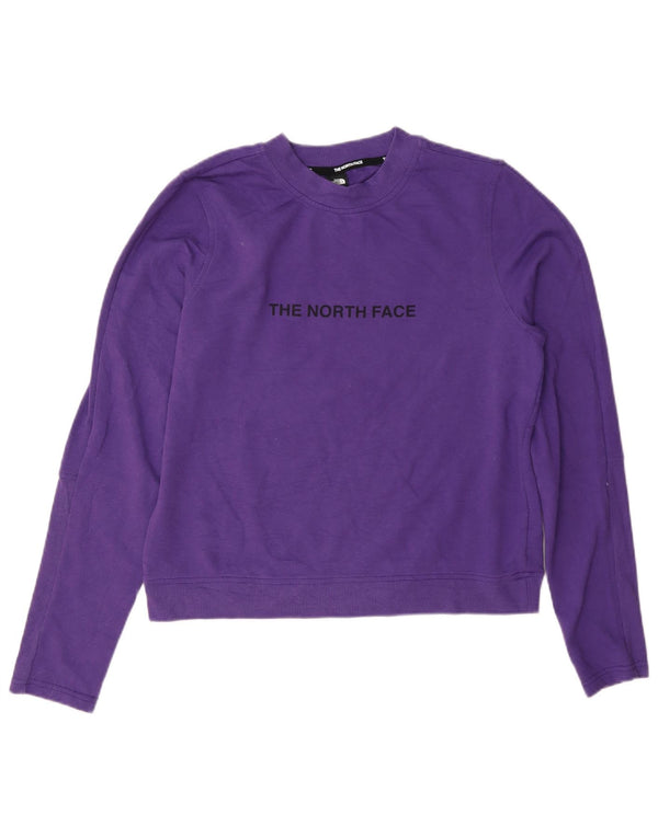The North Face Dame Grafisk Sweatshirt Jumper UK 14 Medium Lilla Bomuld