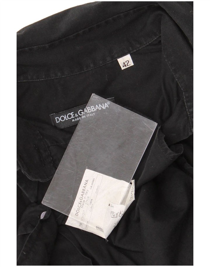 Dolce & Gabbana Dameskjorte IT 42 Medium Sort Bomuld