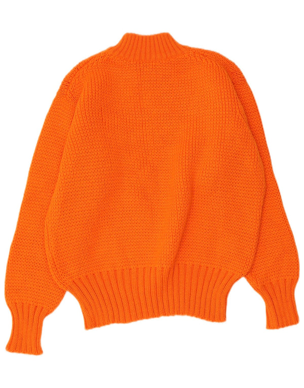Vintage Dame Grafisk Turtle Neck sweater IT 50 XL Orange