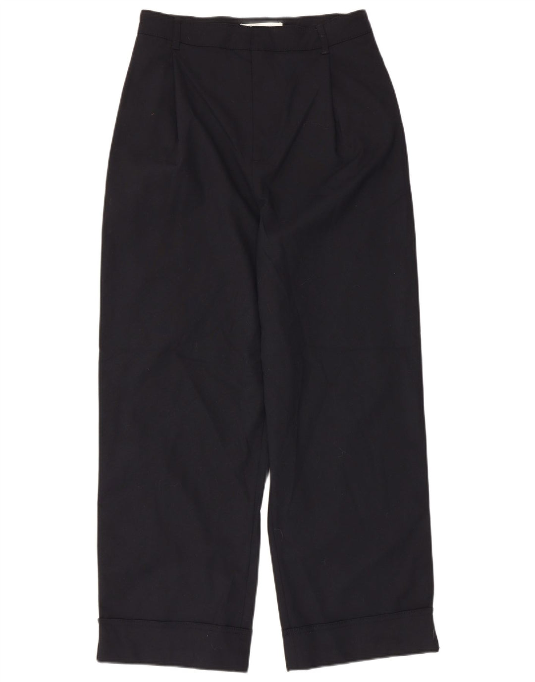 ZARA højtaljede chinobukser med høj talje til kvinder Small W26 L27 Marineblå