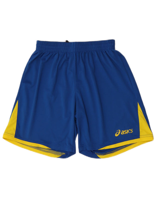 Asics Boys Sports Shorts 11-12 år Large Blue Colourblock Polyester