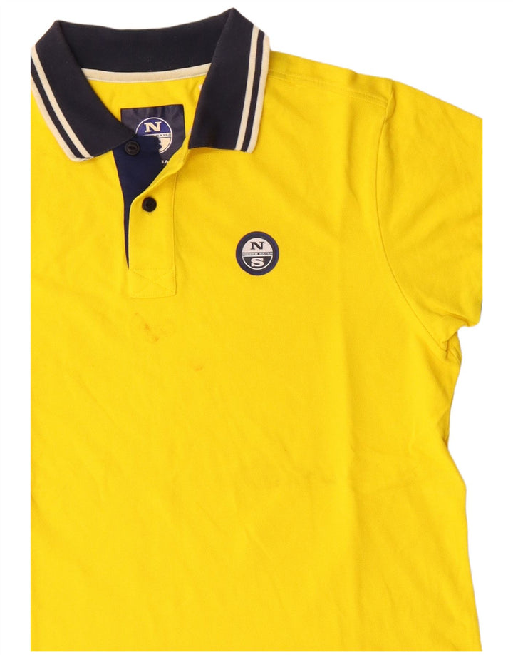 North Sails Herre Polo Shirt Medium Gul Colourblock Bomuld